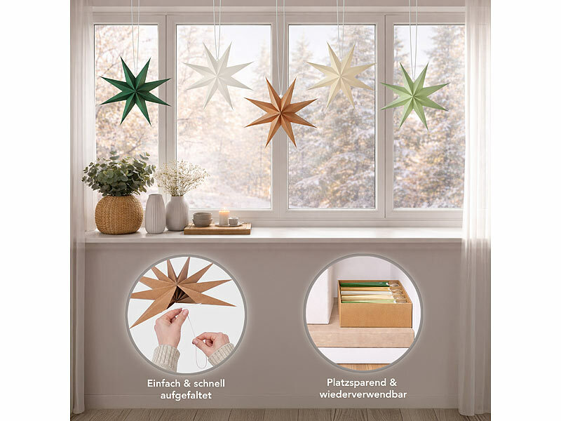 ; LED-Deko-Weihnachtssterne, Faltbare Weihnachtssterne zum Aufhängen LED-Deko-Weihnachtssterne, Faltbare Weihnachtssterne zum Aufhängen LED-Deko-Weihnachtssterne, Faltbare Weihnachtssterne zum Aufhängen