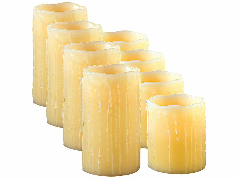 ; LED-Echtwachskerzen mit beweglichen Flammen LED-Echtwachskerzen mit beweglichen Flammen 