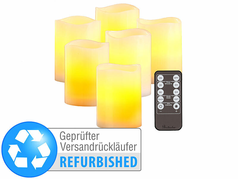 ; LED-Echtwachskerzen mit beweglichen Flammen LED-Echtwachskerzen mit beweglichen Flammen 