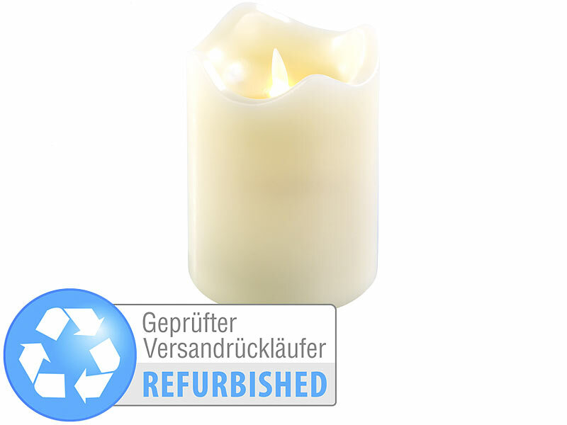 ; Echtwachs LED Stabkerzen mit beweglichen Flammen 