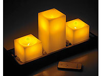 ; LED-Echtwachskerzen mit beweglicher Flamme und Fernbedienung, LED-Echtwachskerzen mit beweglicher Flamme und Ausblasfunktion 