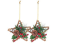 Britesta 2er-Set Handgefertigter Rattan-Dekosterne mit echten Tannenzapfen; Deko-Holzleitern in Weihnachtsbaum-Form, LED-Weihnachts-Türkränze Deko-Holzleitern in Weihnachtsbaum-Form, LED-Weihnachts-Türkränze Deko-Holzleitern in Weihnachtsbaum-Form, LED-Weihnachts-Türkränze Deko-Holzleitern in Weihnachtsbaum-Form, LED-Weihnachts-Türkränze 