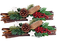 Britesta 2er-Set Handgefertigte Weihnachts & Adventsgestecke, Tannenzapfen