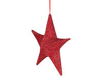Britesta Faltbarer XL-Weihnachtsstern zum Aufhängen, rot glitzernd, Ø 40 cm; LED-Kugelpyramiden 