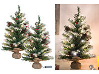 Britesta 2er-Set Deko-Weihnachtsbäume mit 30 LEDs, Zapfen & Eibenbeeren, 60 cm; Adventskränze Adventskränze Adventskränze Adventskränze 