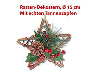 Britesta Handgefertigter Rattan-Dekostern mit echten Tannenzapfen, Ø 15 cm; Weihnachts- und Adventsgestecke Weihnachts- und Adventsgestecke 