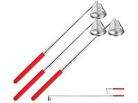 Britesta 3er-Set Edelstahl-Kerzenlöscher mit Teleskop-Griff bis 62 cm