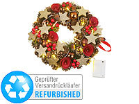 Britesta Weihnachtskranz, 20 warmweiße LEDs, Timer, Versandrückläufer; LED-Kugelpyramiden 