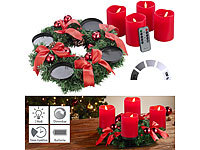 Britesta Adventskranz mit rotem Schmuck, inkl. LED-Kerzen in rot