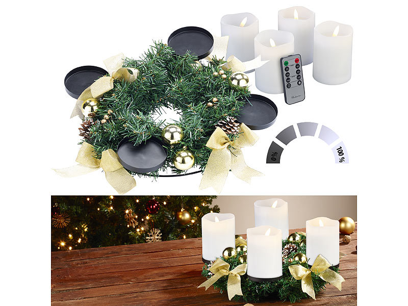 ; Adventskränze mit LED-Kerzen Adventskränze mit LED-Kerzen Adventskränze mit LED-Kerzen Adventskränze mit LED-Kerzen 