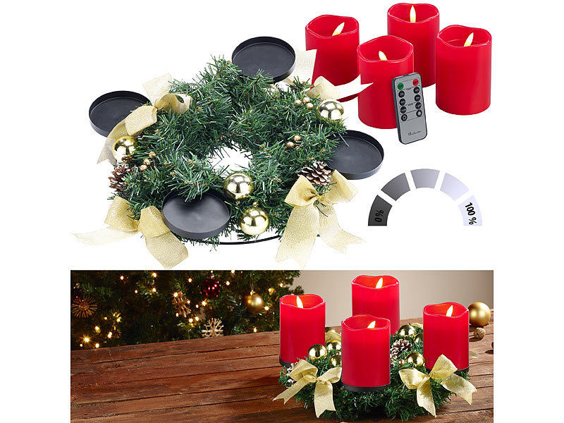 ; Adventskränze mit LED-Kerzen Adventskränze mit LED-Kerzen Adventskränze mit LED-Kerzen Adventskränze mit LED-Kerzen 