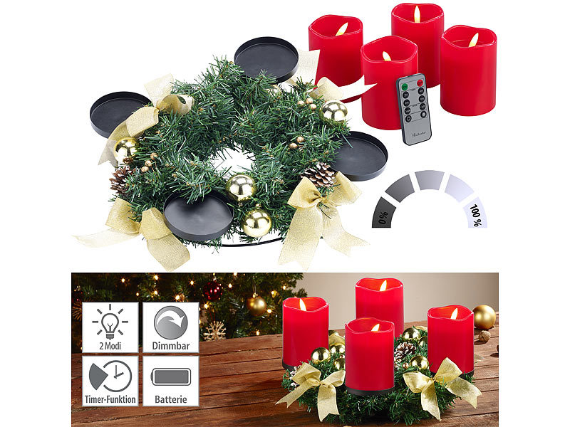 ; Adventskränze mit LED-Kerzen Adventskränze mit LED-Kerzen Adventskränze mit LED-Kerzen Adventskränze mit LED-Kerzen 