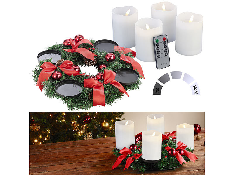 ; Adventskränze mit LED-Kerzen Adventskränze mit LED-Kerzen Adventskränze mit LED-Kerzen Adventskränze mit LED-Kerzen 